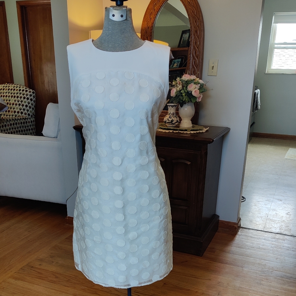 Karl Lagerfeld White Overlay dot dress